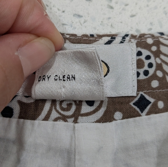 Talbots Cotton Brown Allover Print High Rise Pants Lightweight Casual Fall 12 - Picture 10 of 10